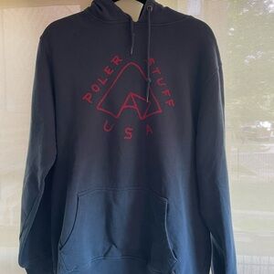 Poler Blue Hoodie with Red Logo Sz L​